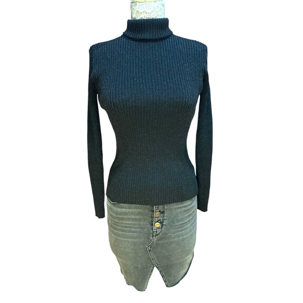 Joseph A. Shimmer Sparkle Glitter Turtleneck